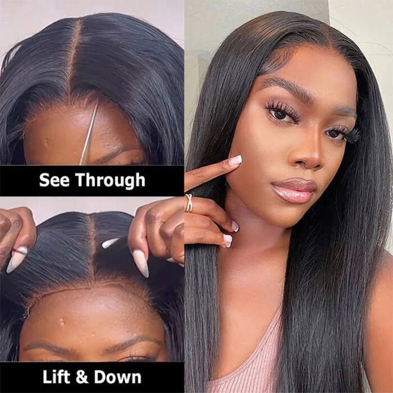 ReadytoGo Glueless 13x4 Full Frontal Lace Straight Peruvian Human Hair Wig - Superlovehair